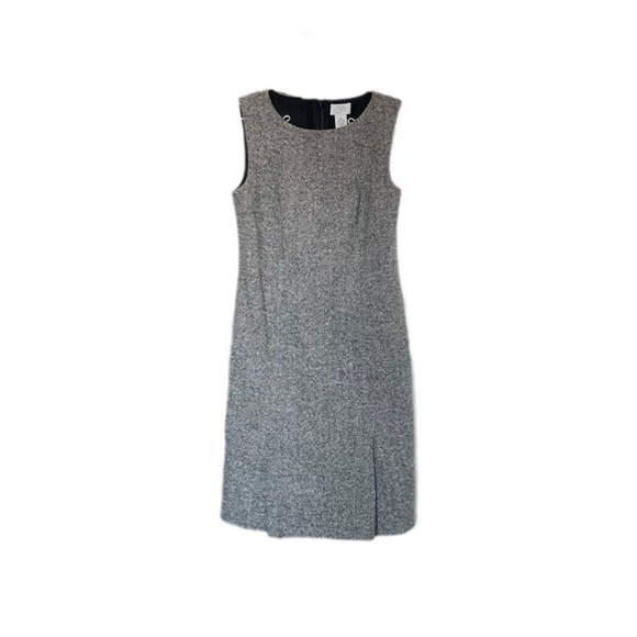 LOFT Ann Taylor Women’s 4 Wool Blend Sleeveless Shift Dress Gray Black And White - Picture 1 of 9